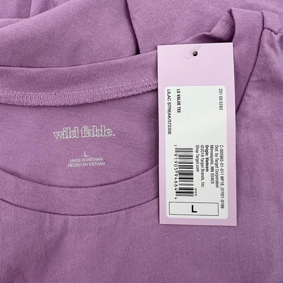 NWT Wild Fable Purple Crop Long Sleeve T-Shirt Size L Women’s - Picture 2 of 7